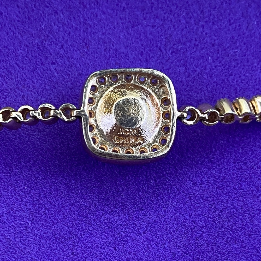 💛 14k Rose Gold Genuine Crystal Tennis Bolo Bracelet | Dainty Luxe Sparkle - Picture 2 of 8